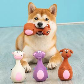 4pcs Cute Latex Dog Chew Toys With Sound, Interactive Biting Toys For Dental Health, Puppy Teething Pet Supplies (Option: MULTICOLOR)