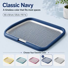 Dog Potty Tray With Removable Grating, Leak-Proof Indoor Dog Toilet For Puppy Training (Option: Navy blue)
