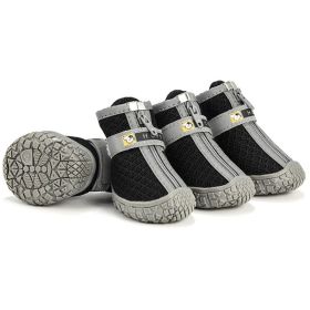 Non Slip Dog Shoes Warm Plush Lining Breathable Pet Boots for Paw Protection (Color / Size: Light Grey / 2 Fit width3-3.2cm)