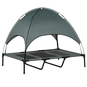 48" x 36" Elevated Portable Dog Cot Cooling Pet Bed with UV Protection Canopy Shade (Title: Default Title)