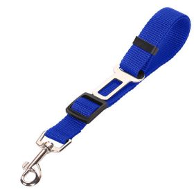 High Quality Durable Pet Cat Dog Vehicle Leash Nylon Adjustable Car Seat Dog Safety Belt Pet Leashes (Option: BLUE)