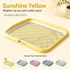 Dog Potty Tray With Removable Grating, Leak-Proof Indoor Dog Toilet For Puppy Training (Option: Yellow)