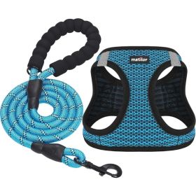 Breathable Puppy Cat Dog Vest Harnesses For Small Medium Dogs (Option: BLUE)